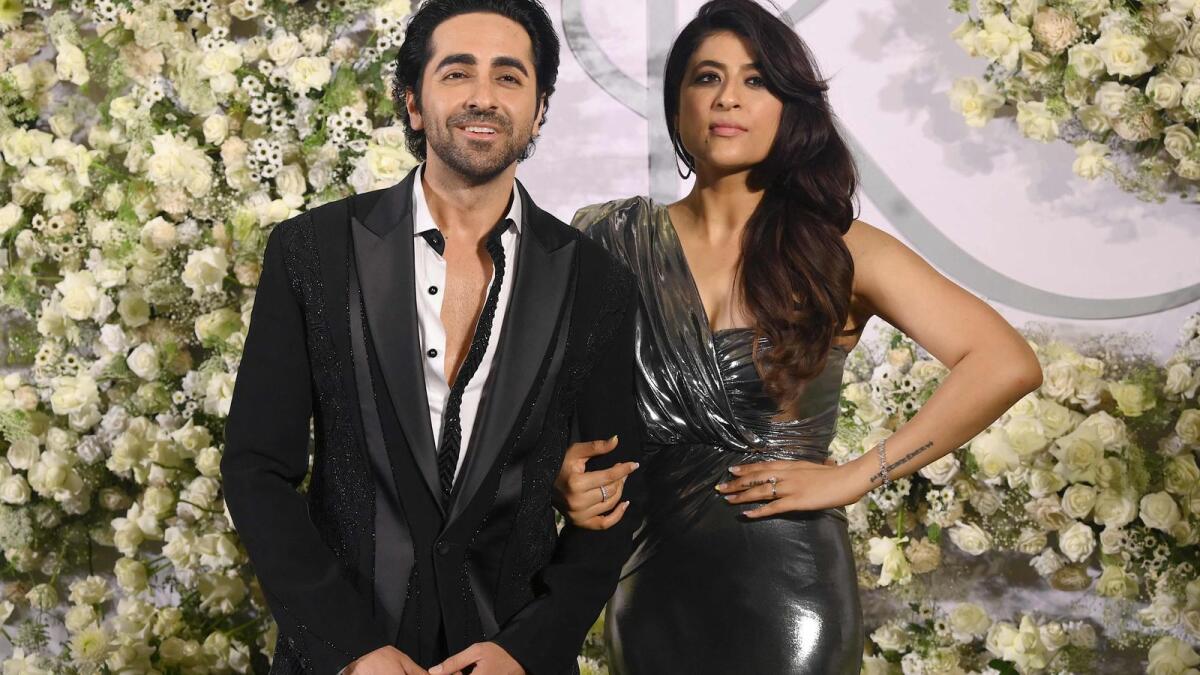 Ayushmann Khurrana and  wife Tahira Kashyap matched up in black and grey