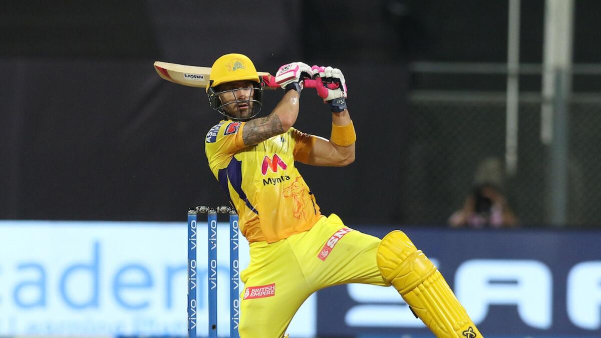 Faf du Plessis scored an unbeaten 95 for the Chennai Super Kings on Wednesday night. — BCCI/IPL