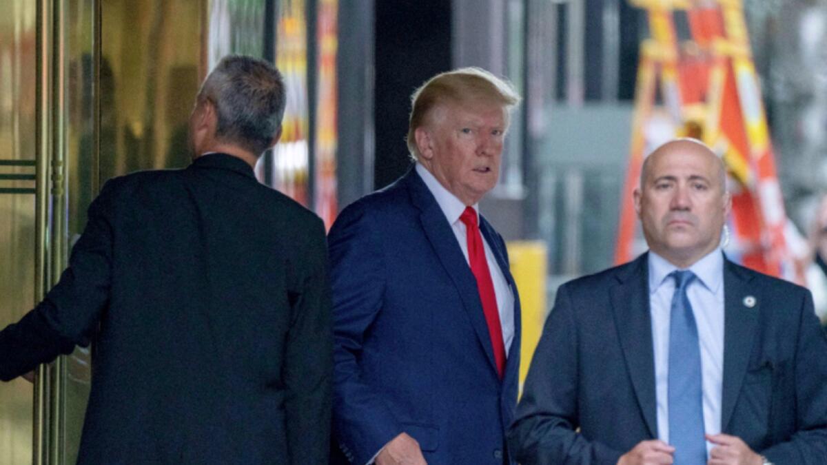 Former US president Donald Trump departs Trump Tower. — Reuters file