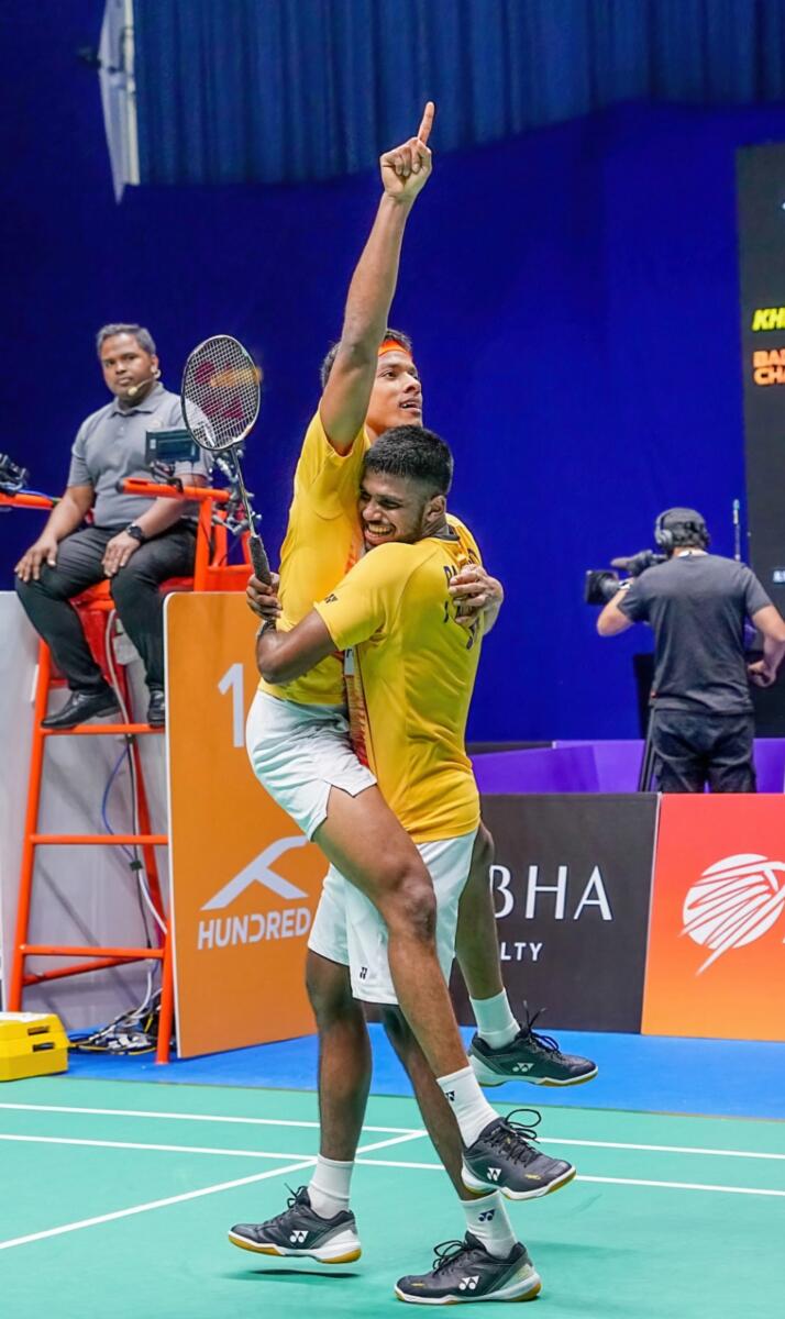 Satwiksairaj Rankireddy and Chirag Shetty celebrate the dramatic win