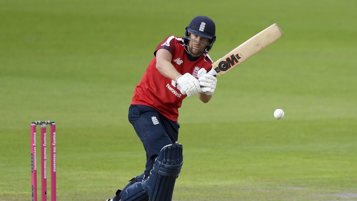 England's Dawid Malan bats during the first Twenty20 against Pakistan