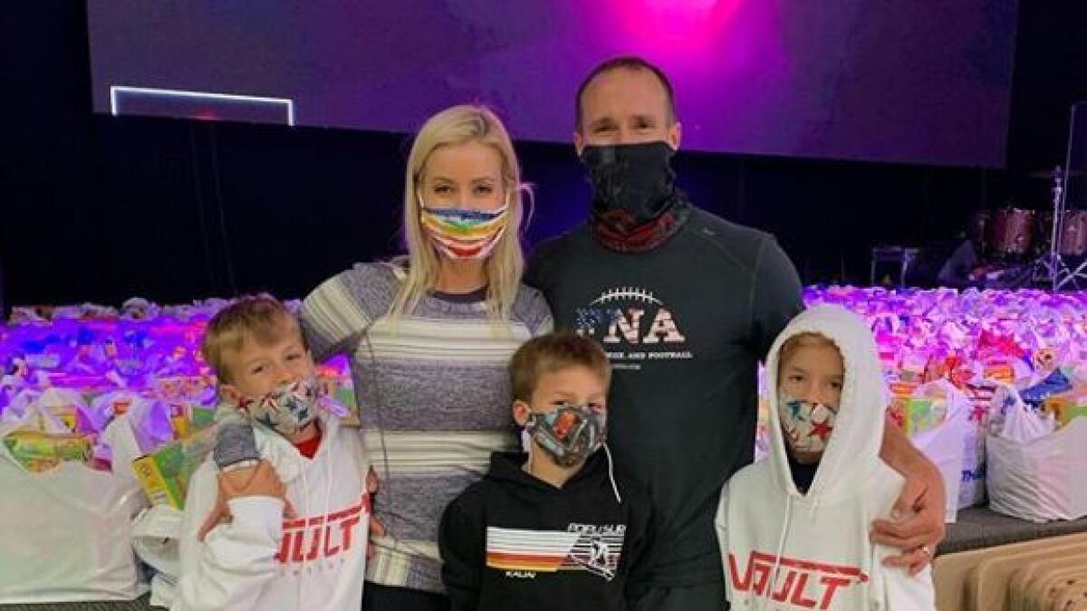 New Orleans Saints quarterback Drew Brees with his family (Instagram)