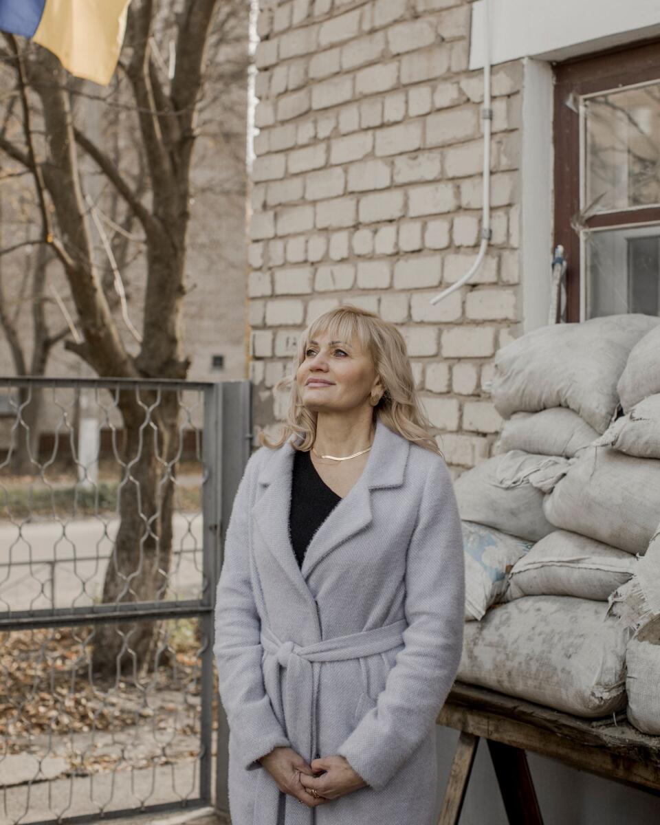Alla Kuznietsova, a senior manager at the Izium gas bureau, in Izium, Ukraine on November 7, 2022. Ukrainian women’s contribution to the fight against Russia “will change the role of women in society,” said Kuznietsova, who spied on the Russians during the occupation of Izium. (Emile Ducke/The New York Times)