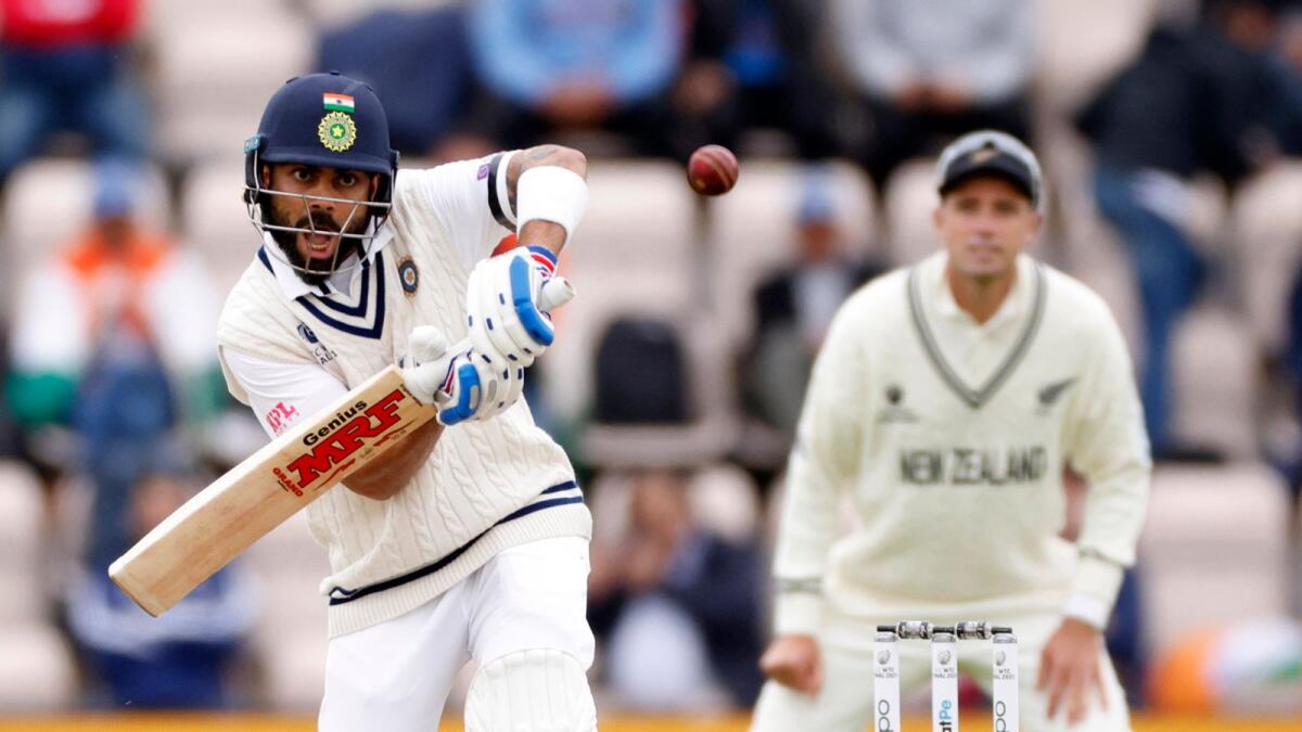 India's Virat Kohli plays a shot during the second day of the WTC Final against New Zealand. — Reuters