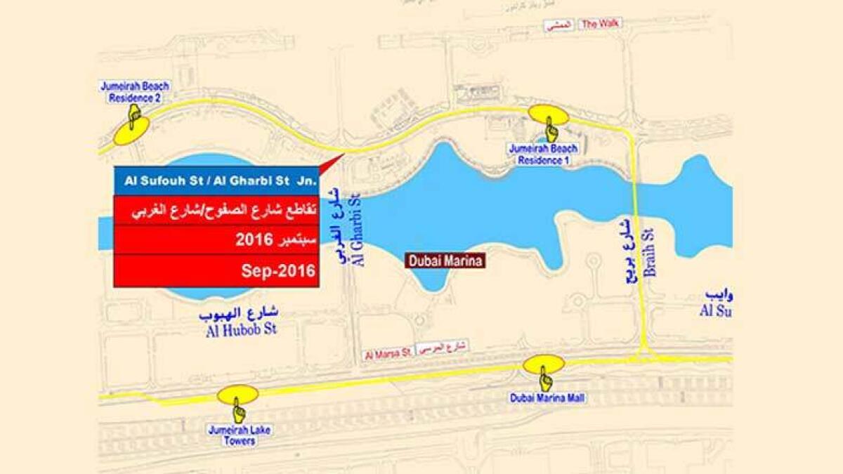 Left, U-turns set to re-open in Dubai Marina