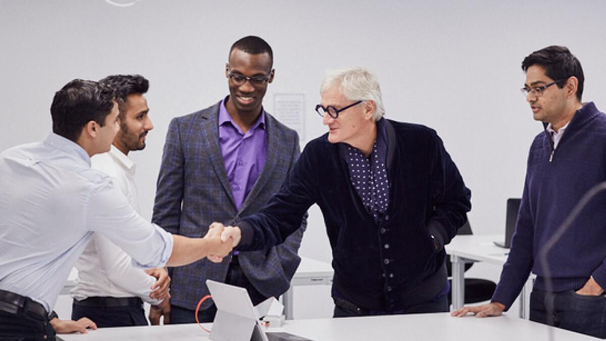 James Dyson (second right) offers budding inventors a chance to make a name for themselves. (Supplied picture)
