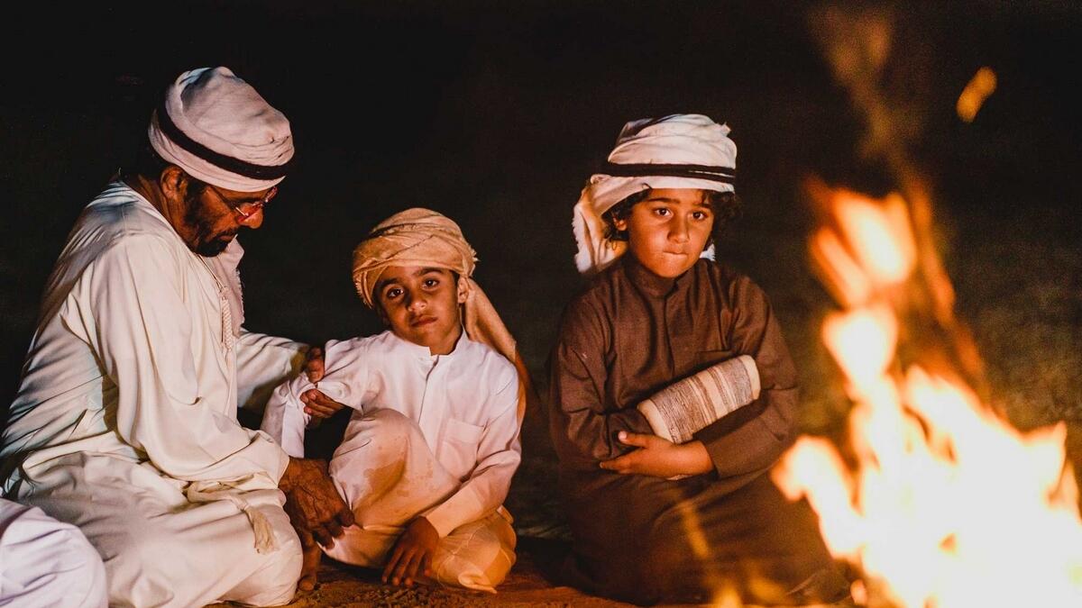 Emirati, Bedouin elder, shares, desert life, camel trekkers, 68-year-old, Emirati Hilal Ahmed Abu Ibrahim,  campfire