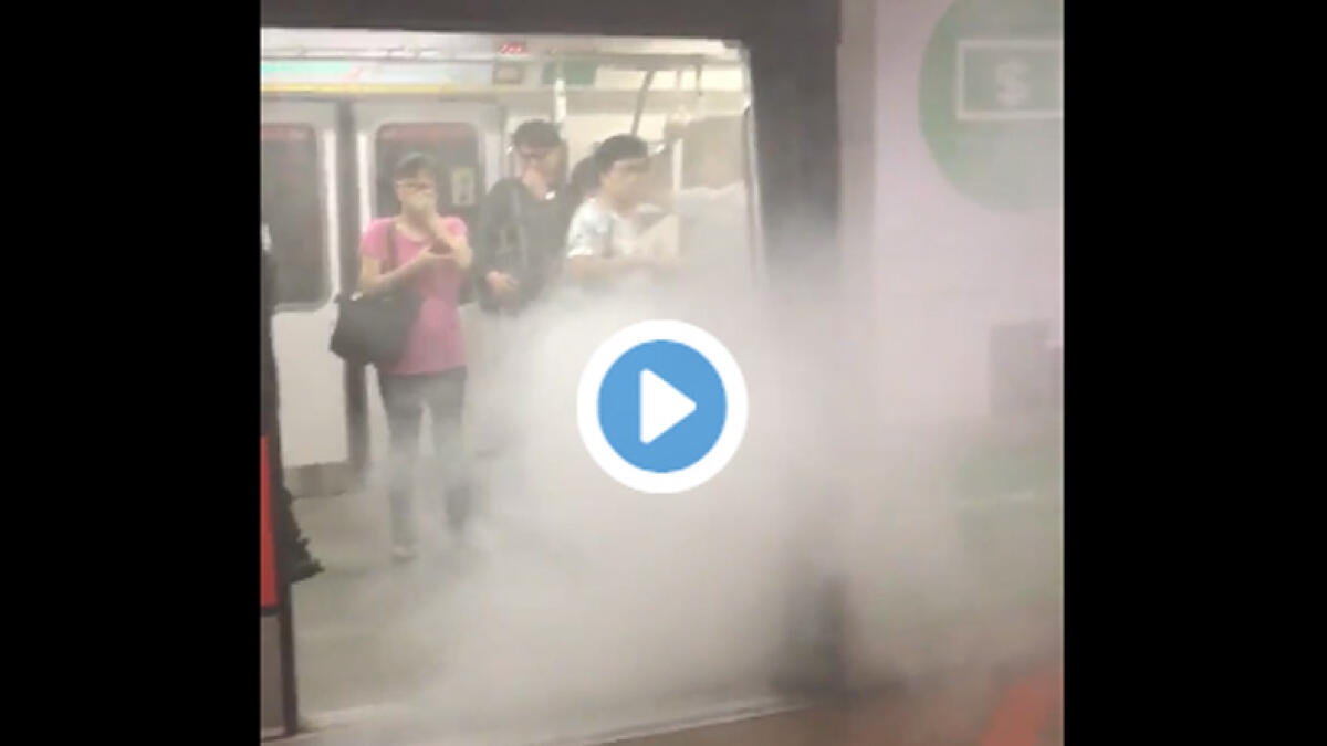 Plumes of smoke seen at underground station in Singapore