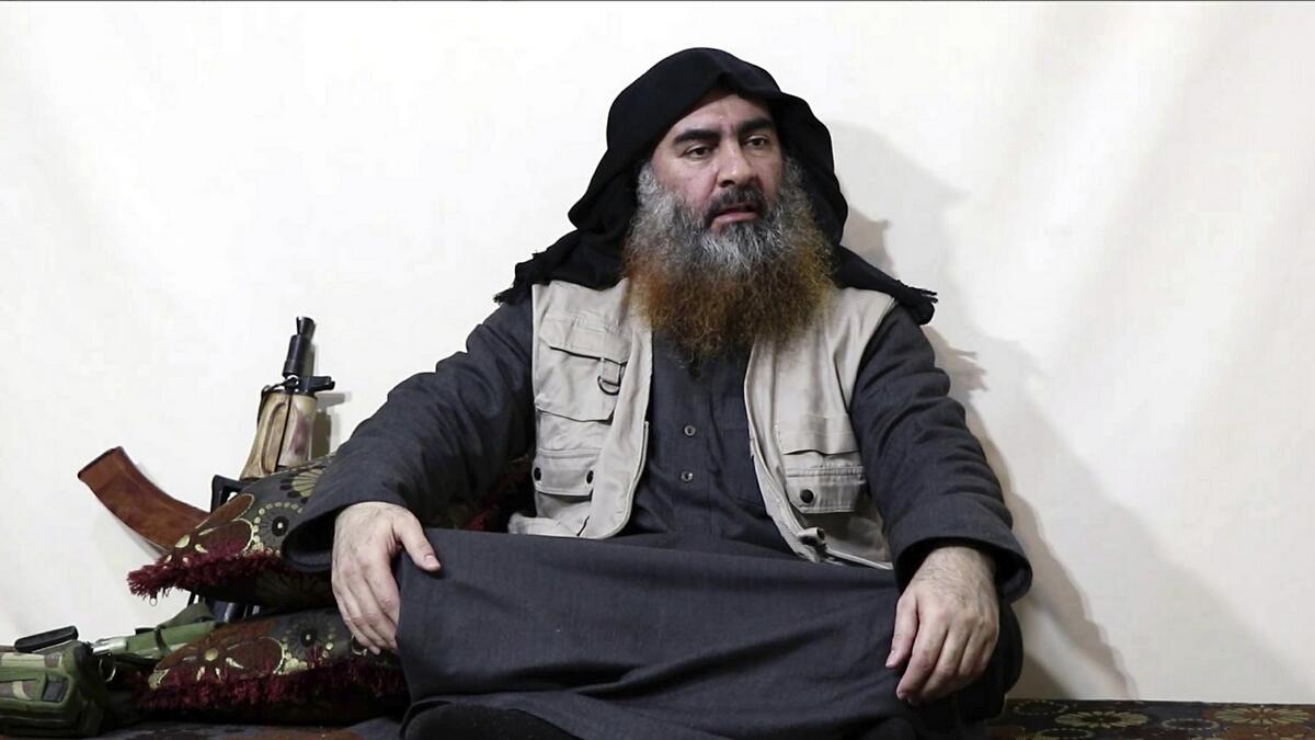 Abu Bakr Al Baghdadi, being interviewed by his groups Al Furqan media outlet.-AP
