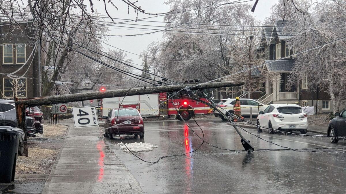 View of the damage following an ice storm in Montreal, Quebec, Canada. — Reuters