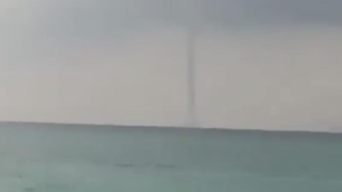 Video: Waterspout off UAE coast after rain