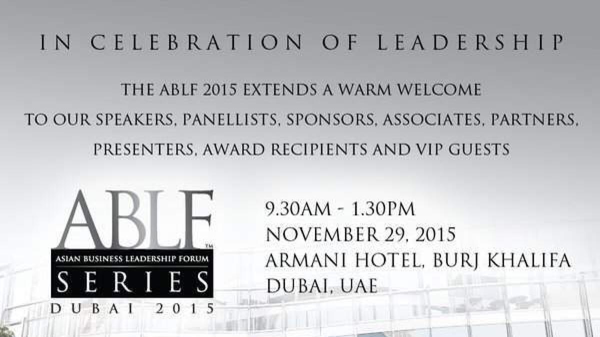 Asian Business Leadership Forum in Dubai tomorrow