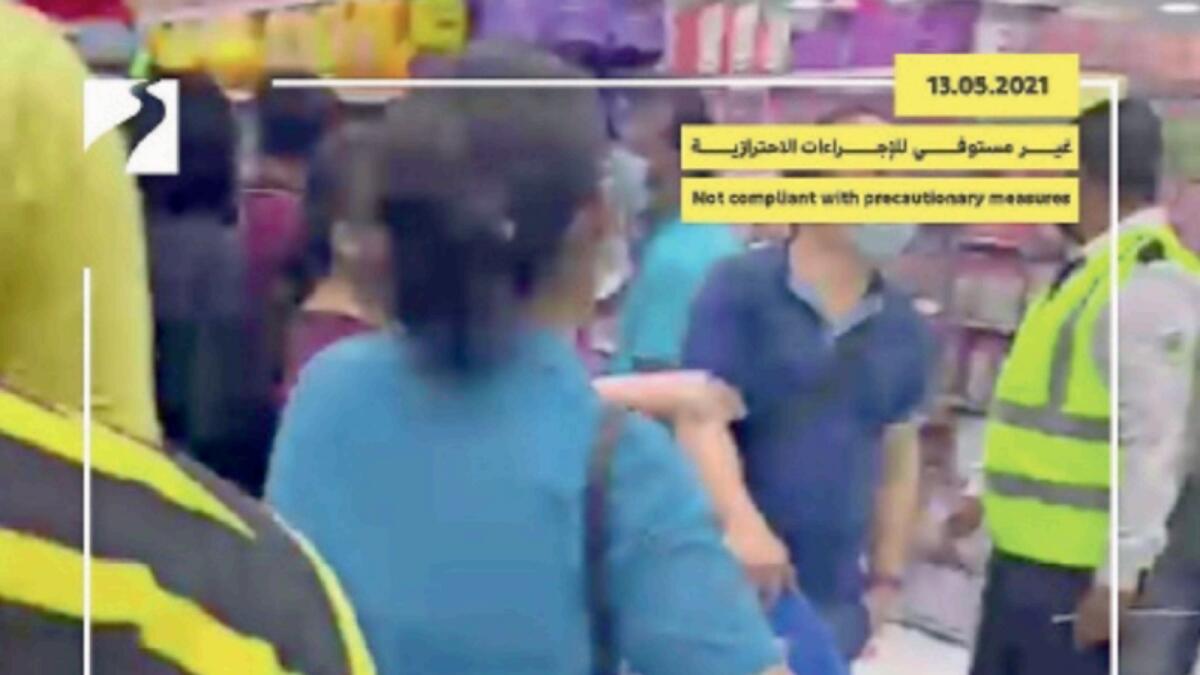 Dubai Economy records Covid violation against a department store. — Twitter photo