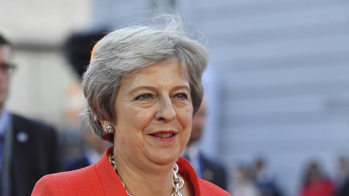 MAY: Sticking to her Brexit plan despite EU opposition.- AP