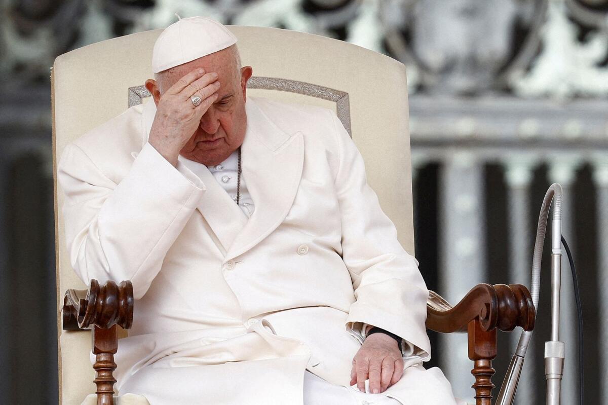 Pope Francis attends the weekly general audience in St. Peter's Square at the Vatican on March 13, 2024. — Reuters