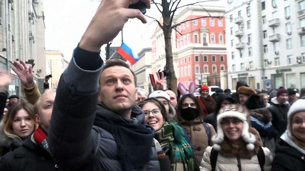 Alexei Navalny detained at  anti-Putin election protest