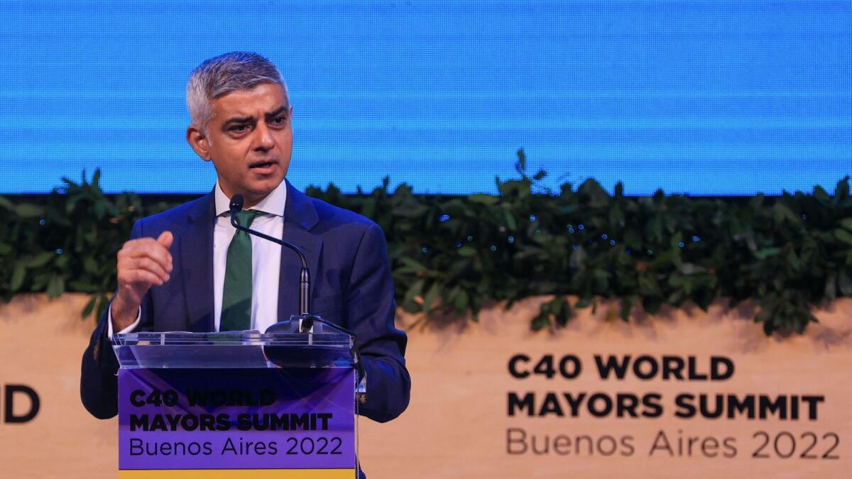 The ultra-low emission zone (ULEZ) would be expanded from August 29, 2023, beyond its current confines, to take in the entire nine million people of Greater London, says London Mayor Sadiq Khan. — Reuters file