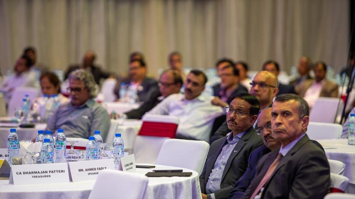 Delegates during the Anti-Money Laundering, Insurance and Liabilities Conference hosted by the Institute of Chartered Accountants of India (ICAI) – Dubai Chapter in Dubai on Saturday.