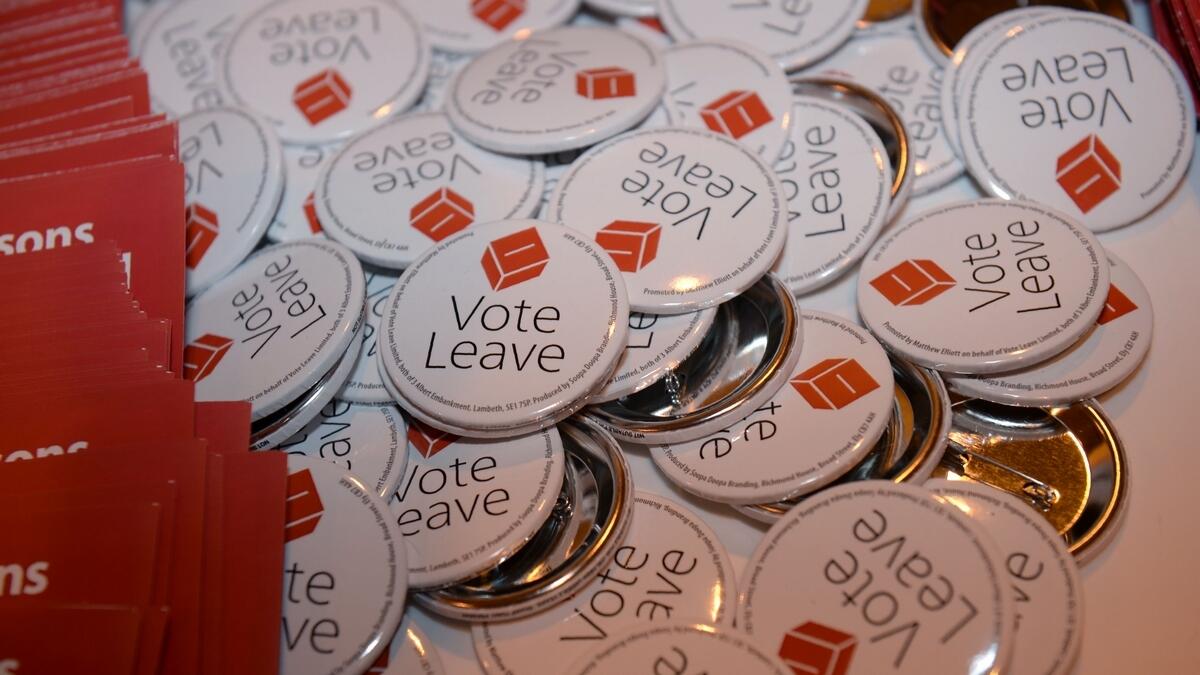 Britains official Brexit campaign, Vote Leave, has been fined for breaking spending rules in the 2016 EU membership referendum.-AFP 
