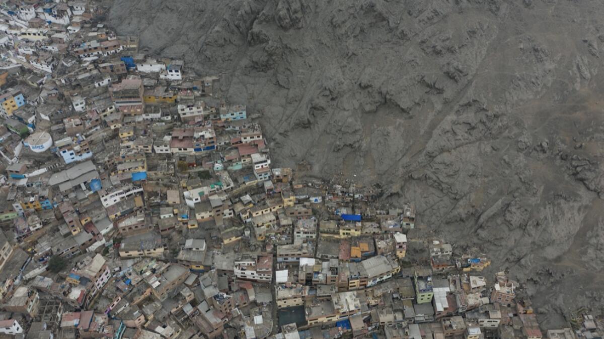 The Rimac neighbourhood is seen from above amid the new coronavirus pandemic, in Lima, Peru. Photo: AP