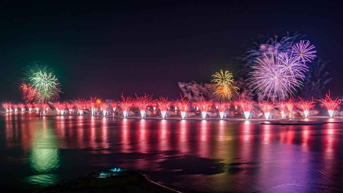 Ras Al Khaimah New Year’s Eve fireworks’ by Al Marjan Island sets Guinness World Records title for ‘Largest Aerial Firework Shell’.- Supplied photo