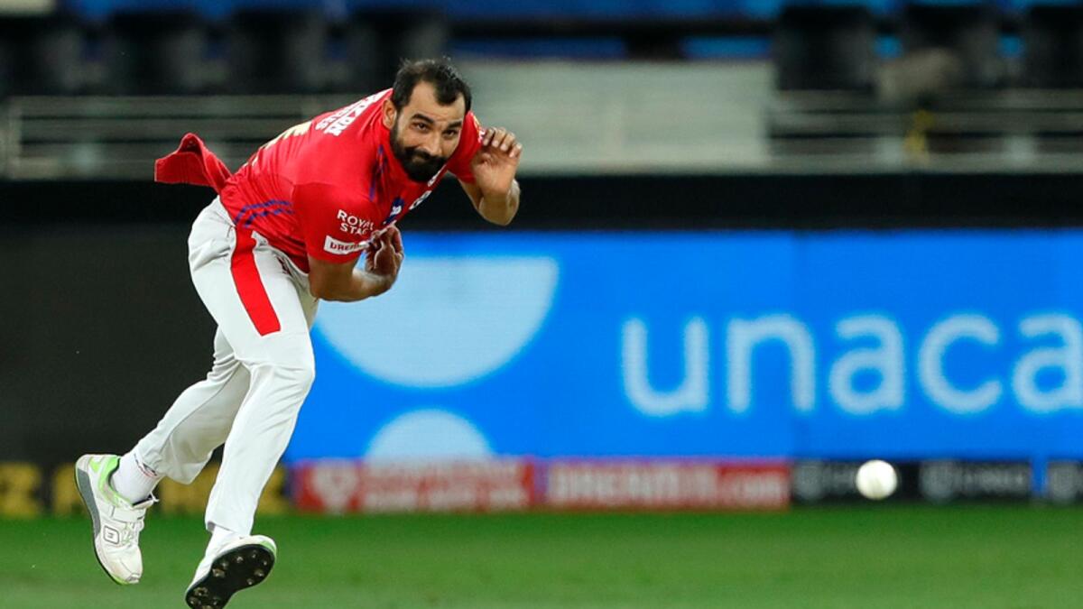 Kings XI Piunjab's Mohammed Shami gave a good display if his yorkers in the Super Over against Mumbai Indians. — IPL