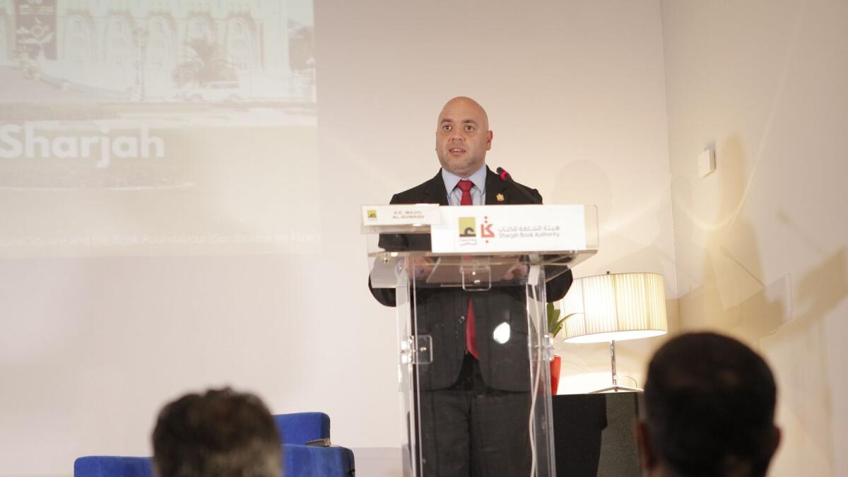 Majid Al Suwaidi, UAE Ambassador to Spain speaks at the event.