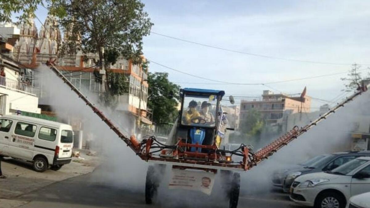 'Massive sanitisation drive underway in Delhi. 60 machines including 10 hi-tech Japanese machines, have been deployed,' Arvind Kejriwal tweeted.