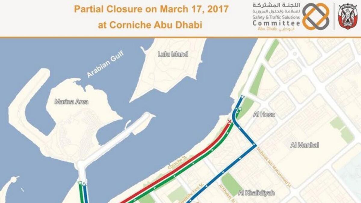 These Abu Dhabi streets are closed today