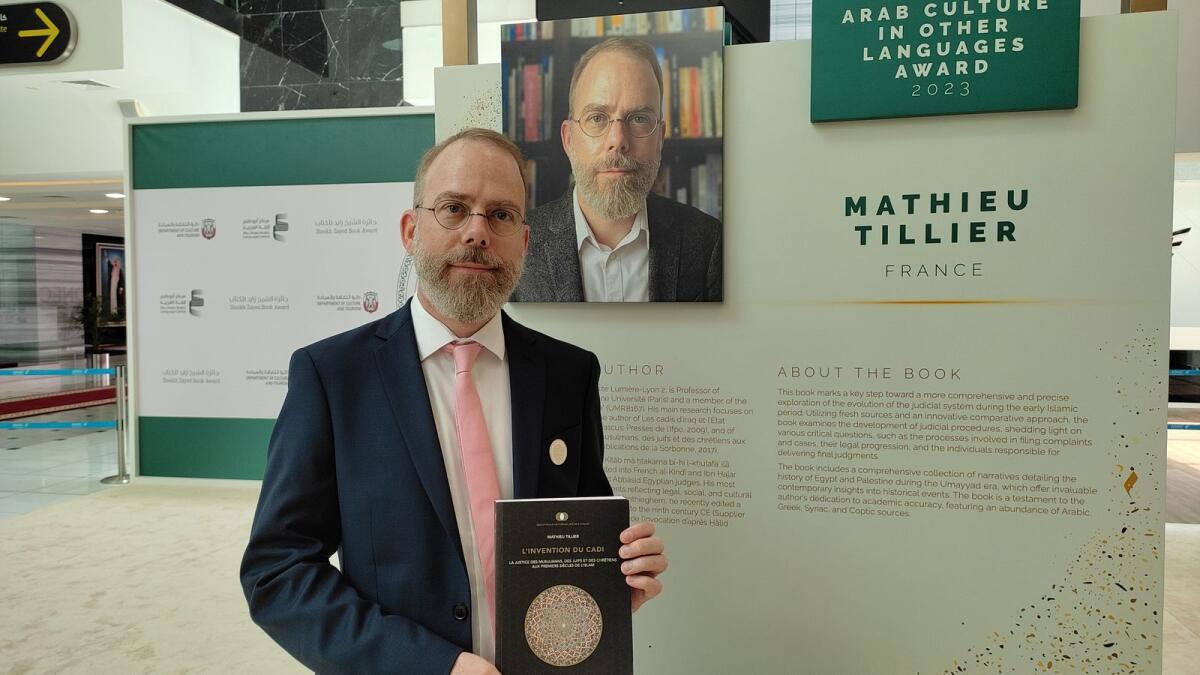 French author Mathieu Tillier, who won the prestigious Sheikh Zayed Book Award. — Supplied photo
