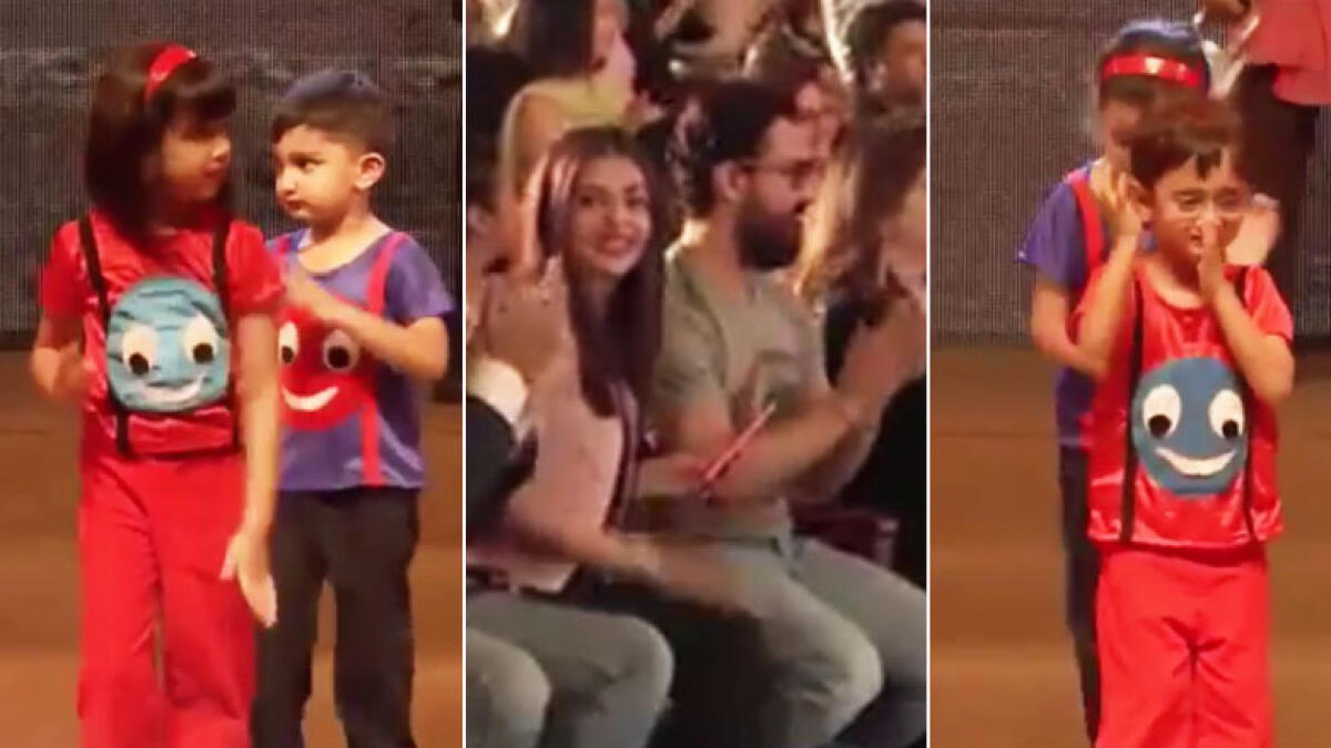 Watch: Aishwarya Bachchans daughter Aaradhya, Aamir Khans son Azad perform at school function