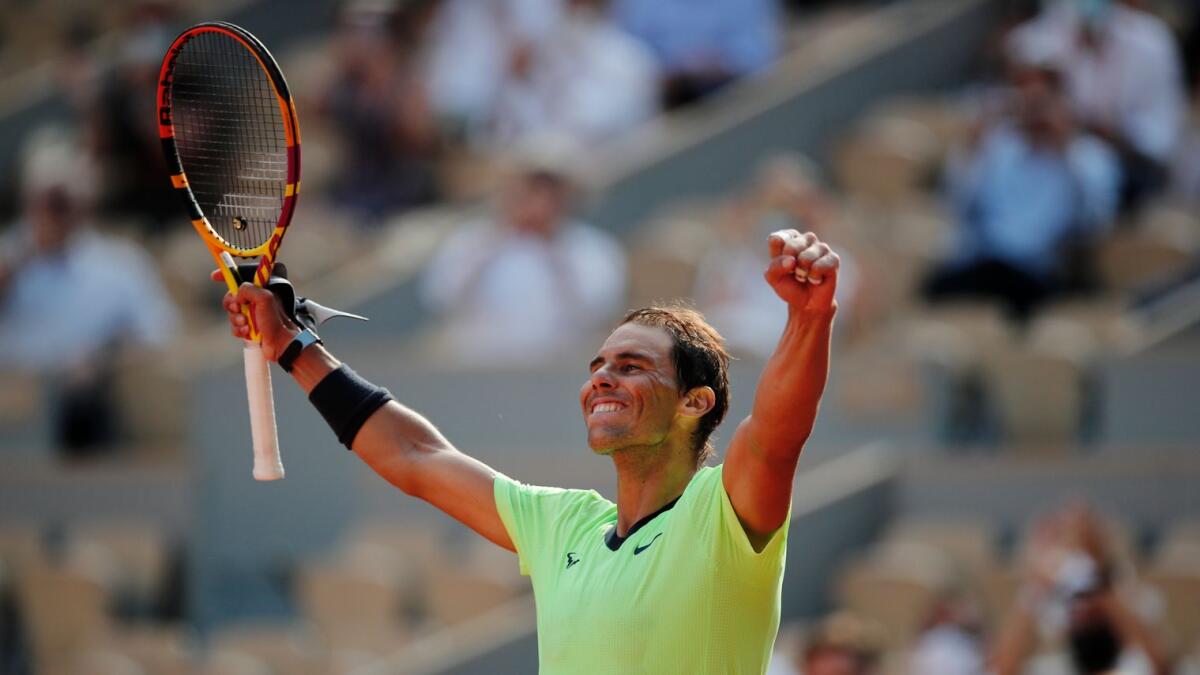 Spain's Rafael Nadal celebrates his win against Argentina's Diego Schwartzman. (Reuters)