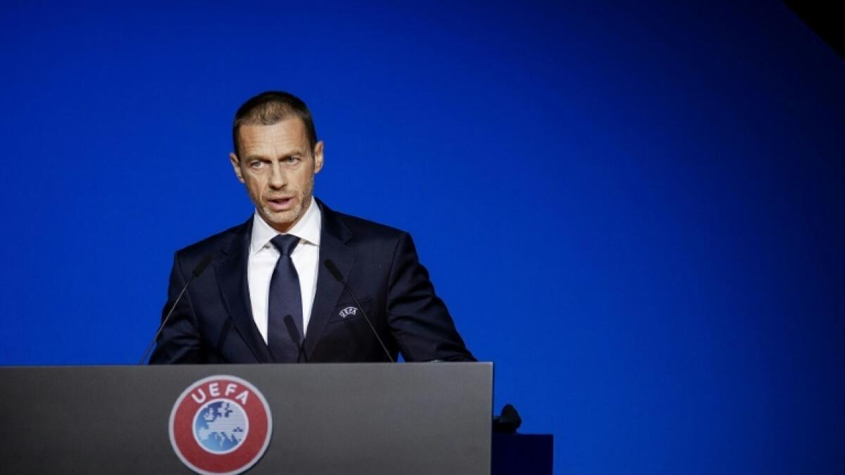 UEFA president Aleksander Ceferin speaks during last month's UEFA Congress in Amsterdam. - AFP file