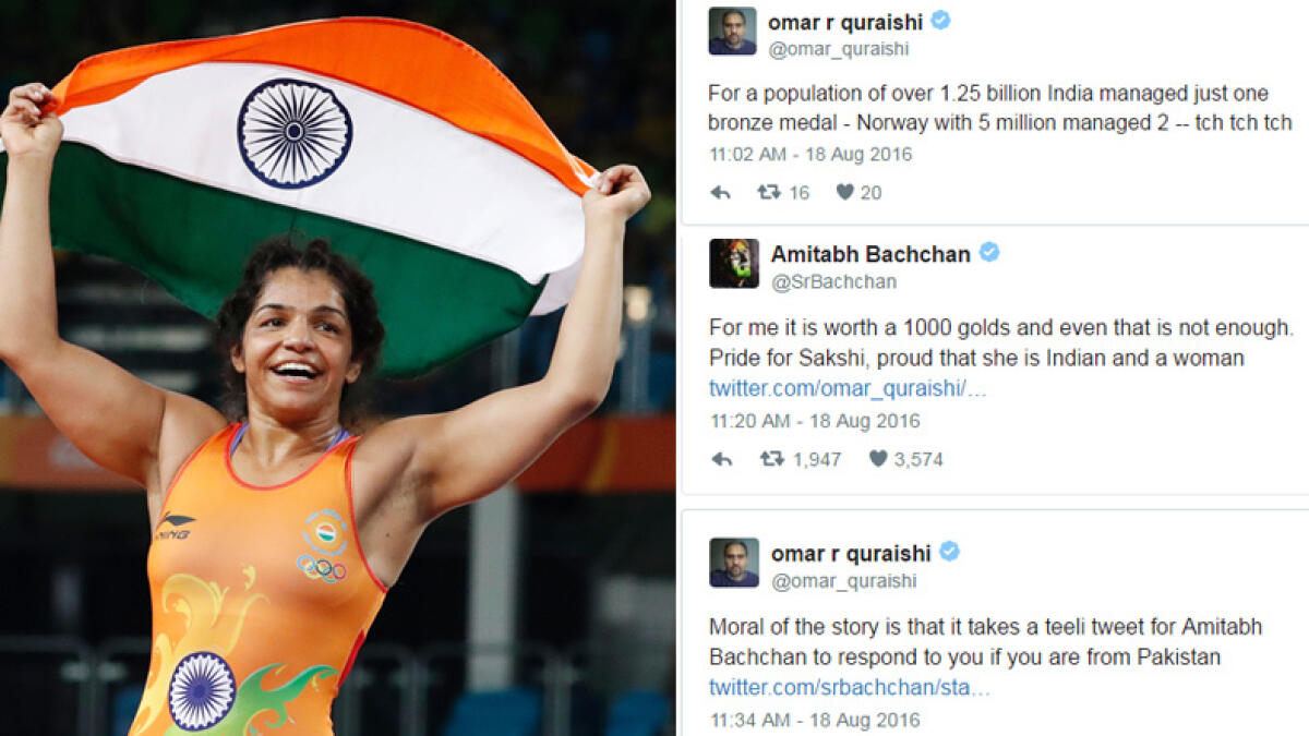Pakistani journalist mocks Sakshis win, Bachchan hits back