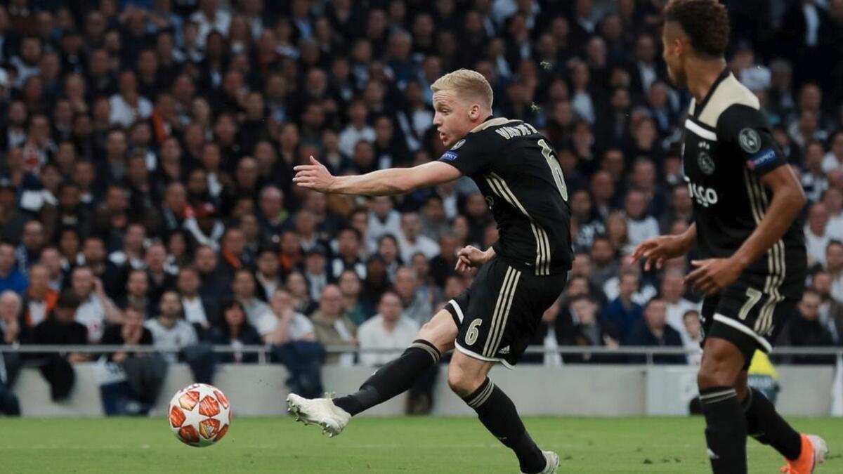 Van de Beek gives Ajax edge over Tottenham in semi-final