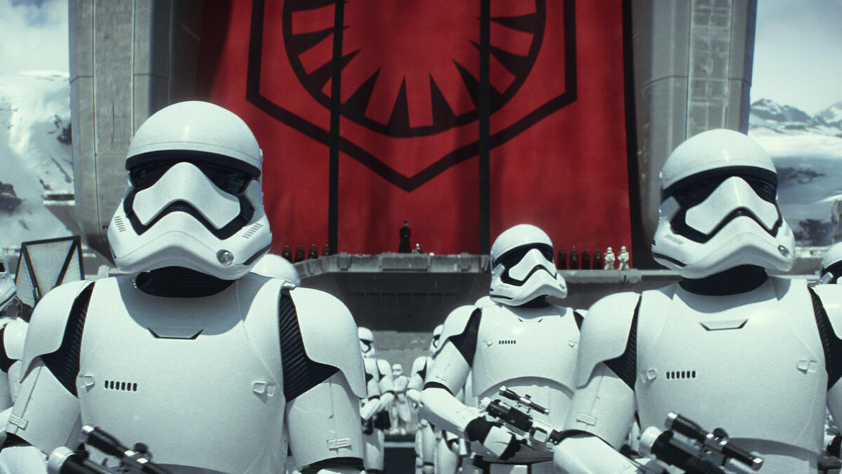 Stormtroopers pictured in the new film