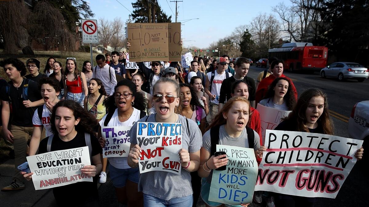 School massacre survivors  seek gun ban in state capital