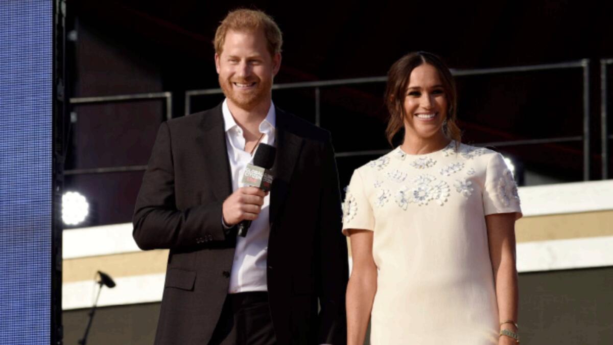 Prince Harry and Meghan speak at Global Citizen Live in Central Park. — AP