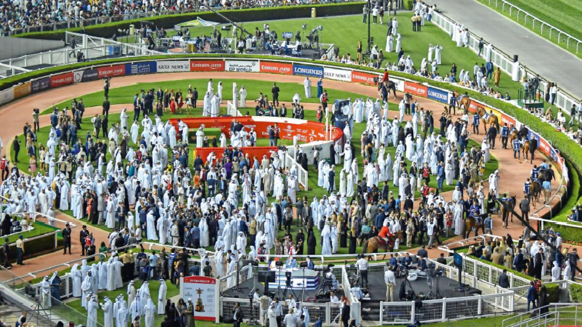 Spectators at Meydan Racecourse during Dubai World Cup 2019. — Photo by M. Sajjad