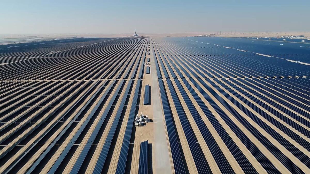 The fourth phase of the Dh16 billion Mohammed bin Rashid Al Maktoum Solar Park is making good progress. — File photo