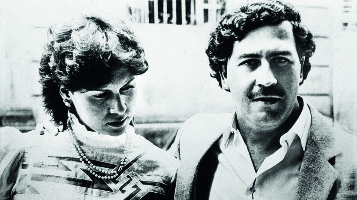 THE HUNTED: A file photo of Pablo Escobar with his wife, Maria Victoria Henao, in 1983