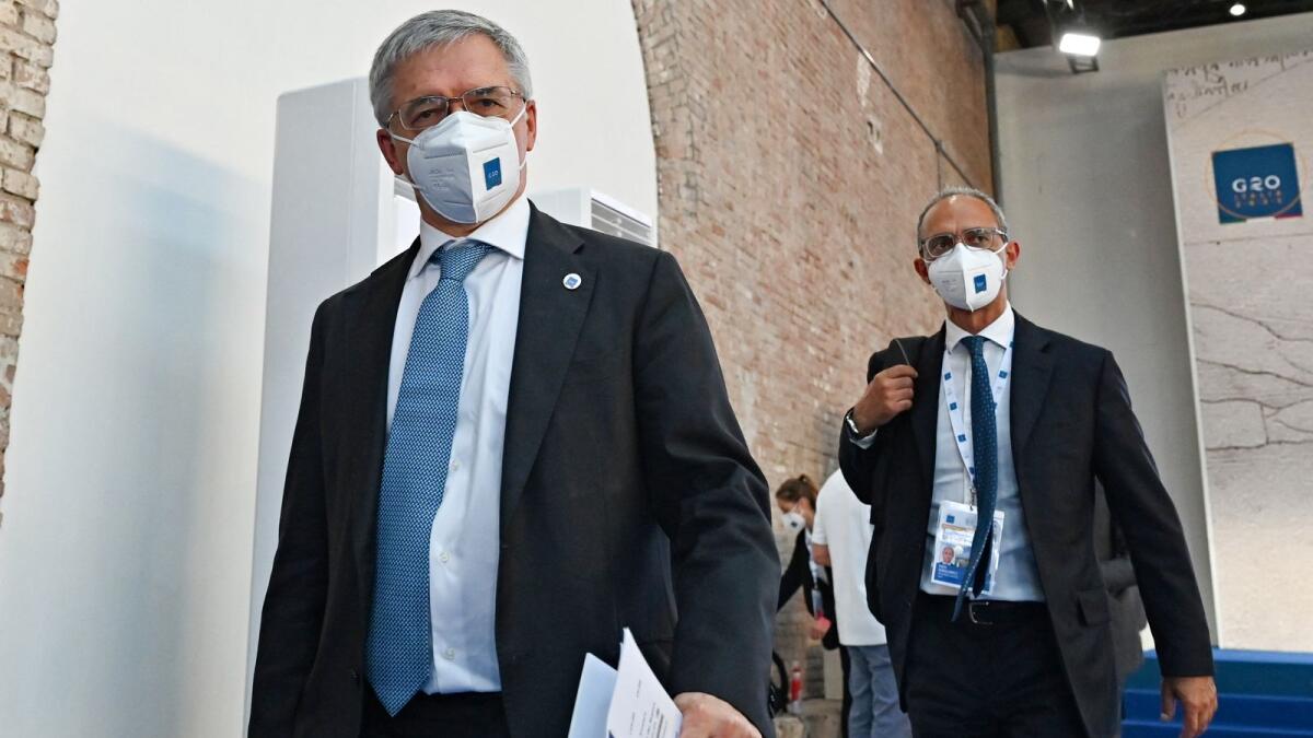 Italy's Finance Minister Daniele Franco seen at the G20 finance ministers meeting in Venice. Photo: AFP