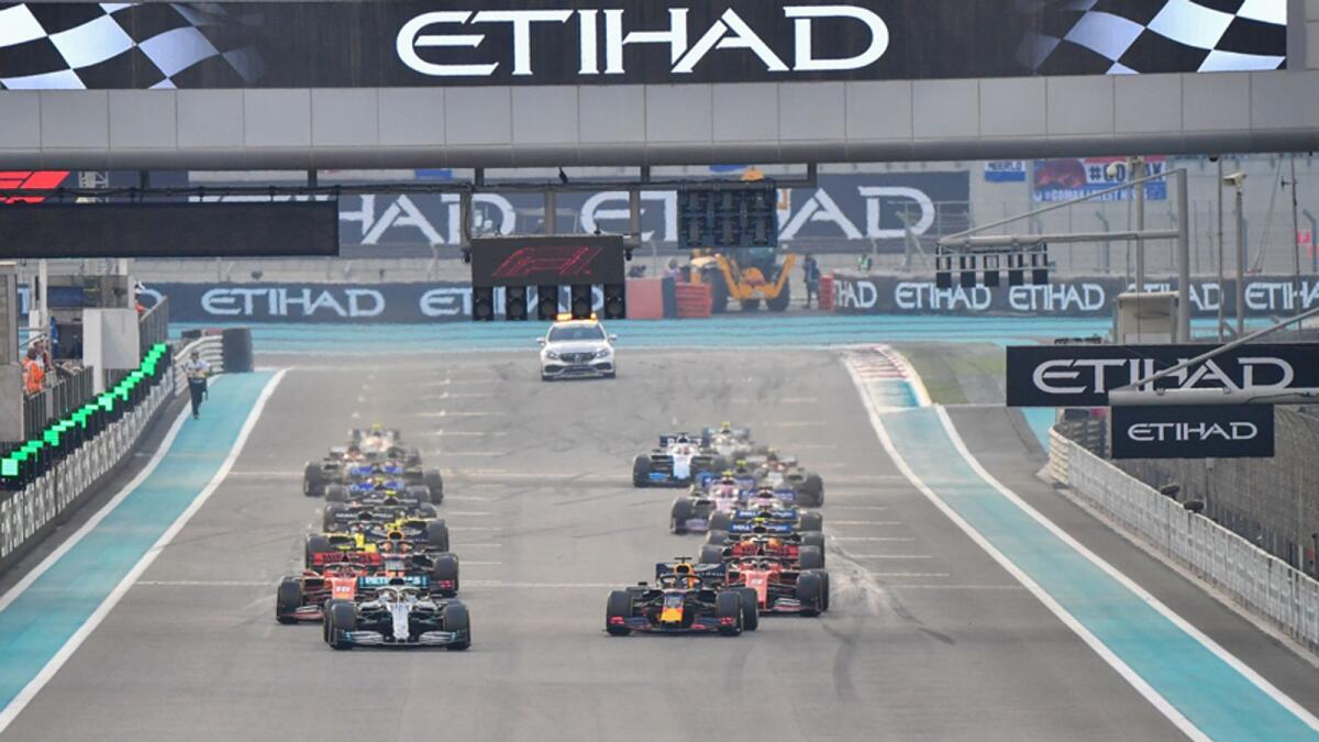 Drivers compete at the Yas Marina Circuit during the 2019 Abu Dhabi Grand Prix. — AFP file