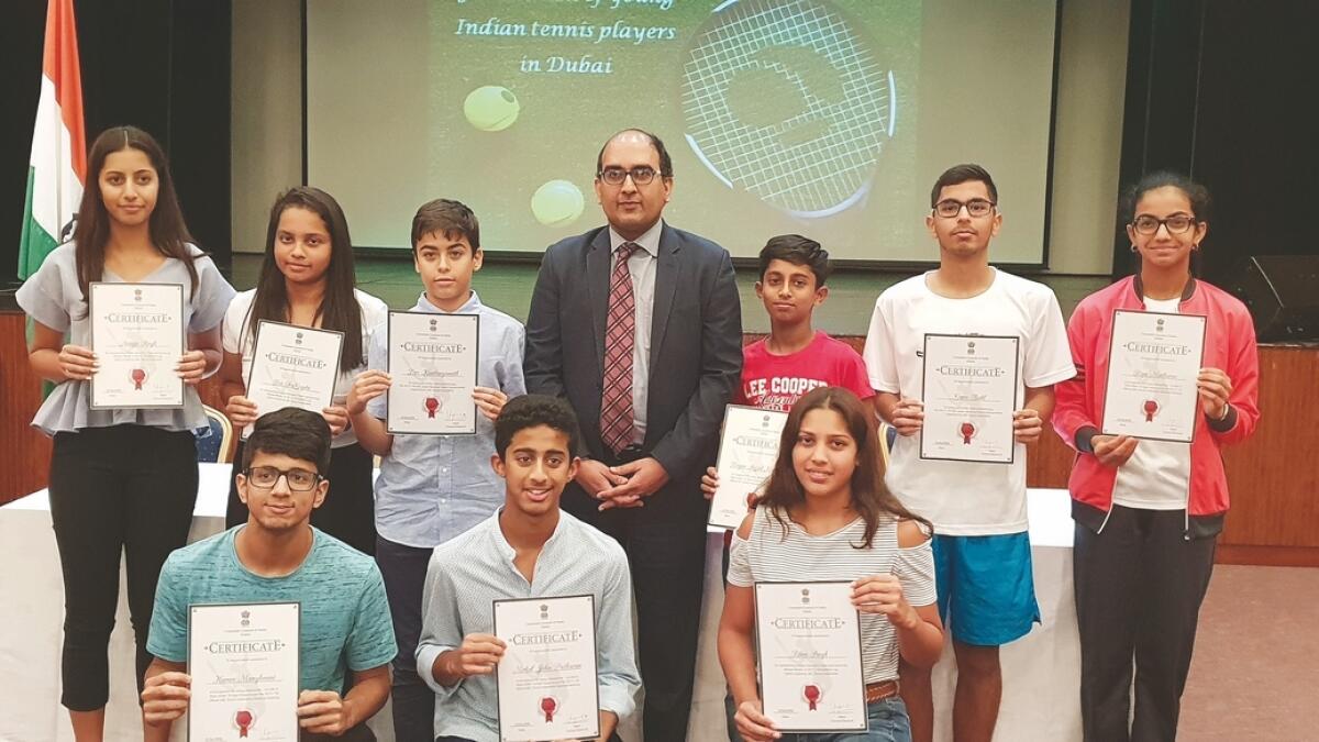 Indian Consulate felicitates top junior tennis players