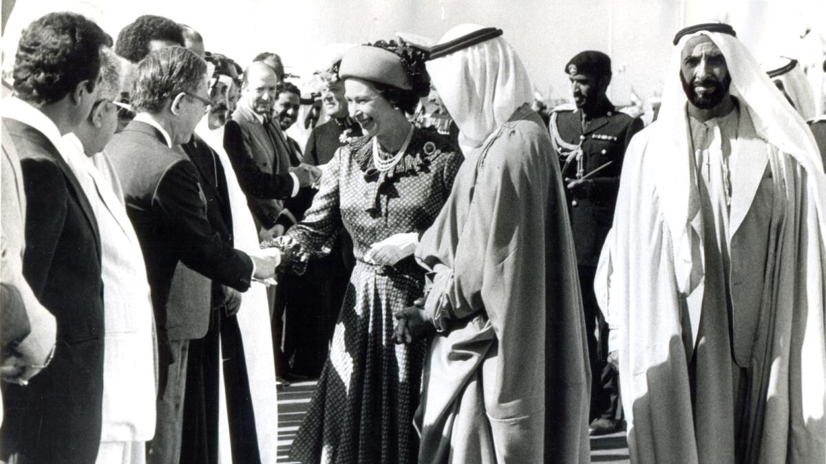 Britain's Queen Elizabeth's landmark visit to the UAE in 1979.
