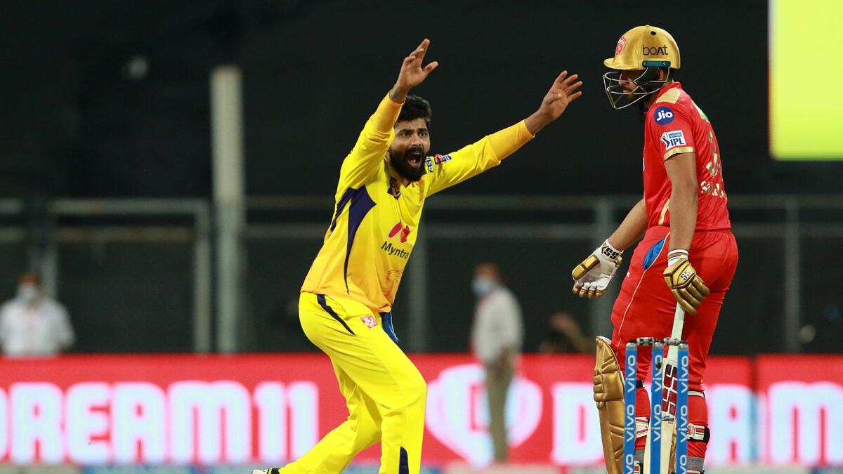 Ravindra Jadeja of the Chennai Super Kings appeals for a wicket. (BCCI)