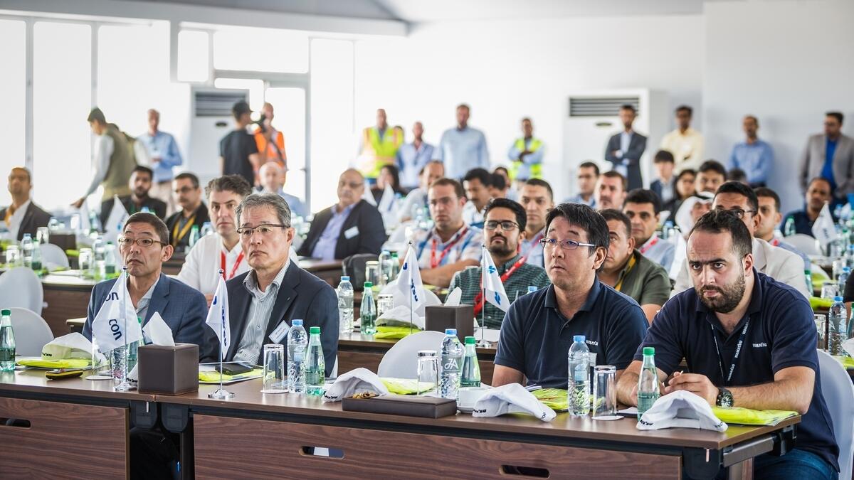 Delegates and guests during ‘Technology Day’, organised by Komatsu and Topcon Positioning Group in partnership with their local partner Galadari Trucks and Heavy Equipment.