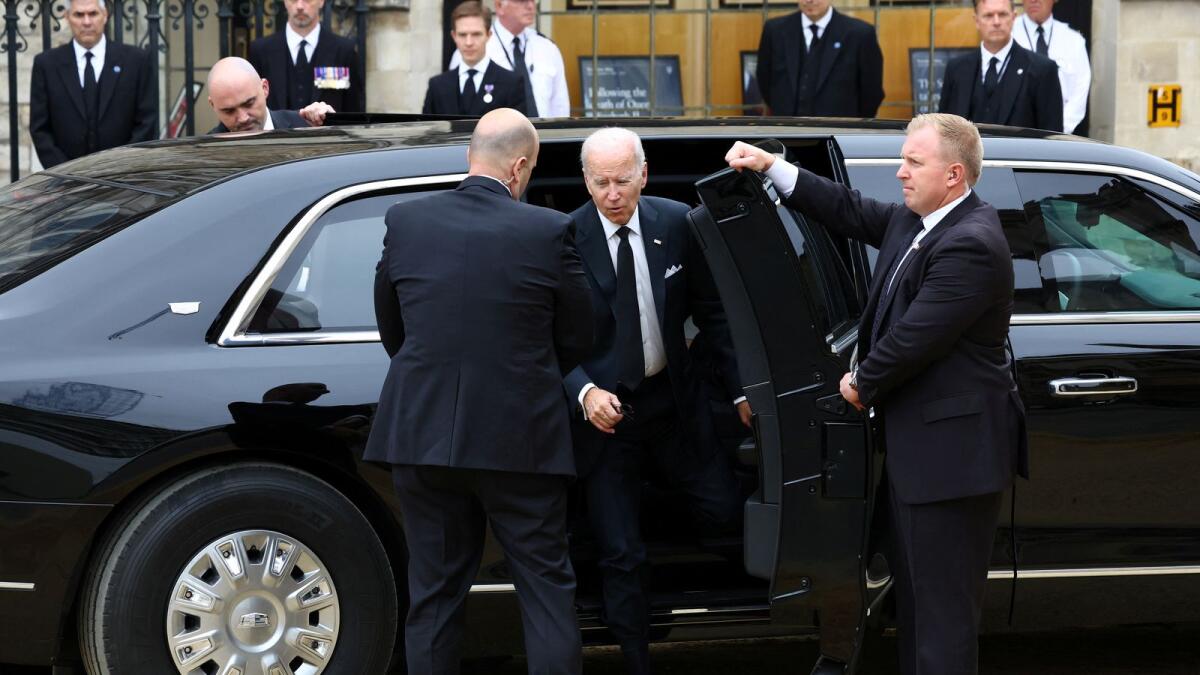 US President Joe Biden arrives.