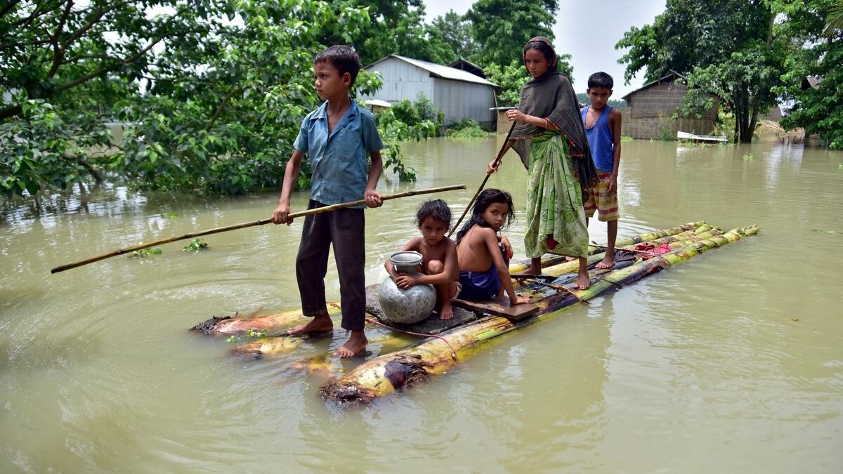 Rain, floods, flooding, killed, 84, people, Assam, India, nine, rhinos, drowned