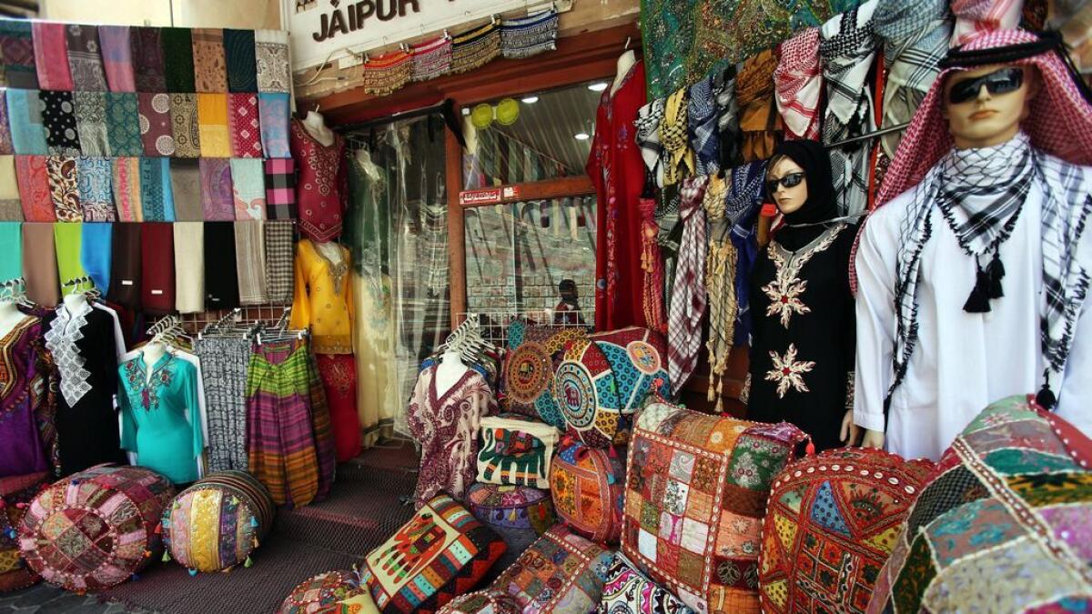 A variety of things are displayed at the Textile Souq in Dubai. -Photo by Dhes Handumon/Khaleej Times